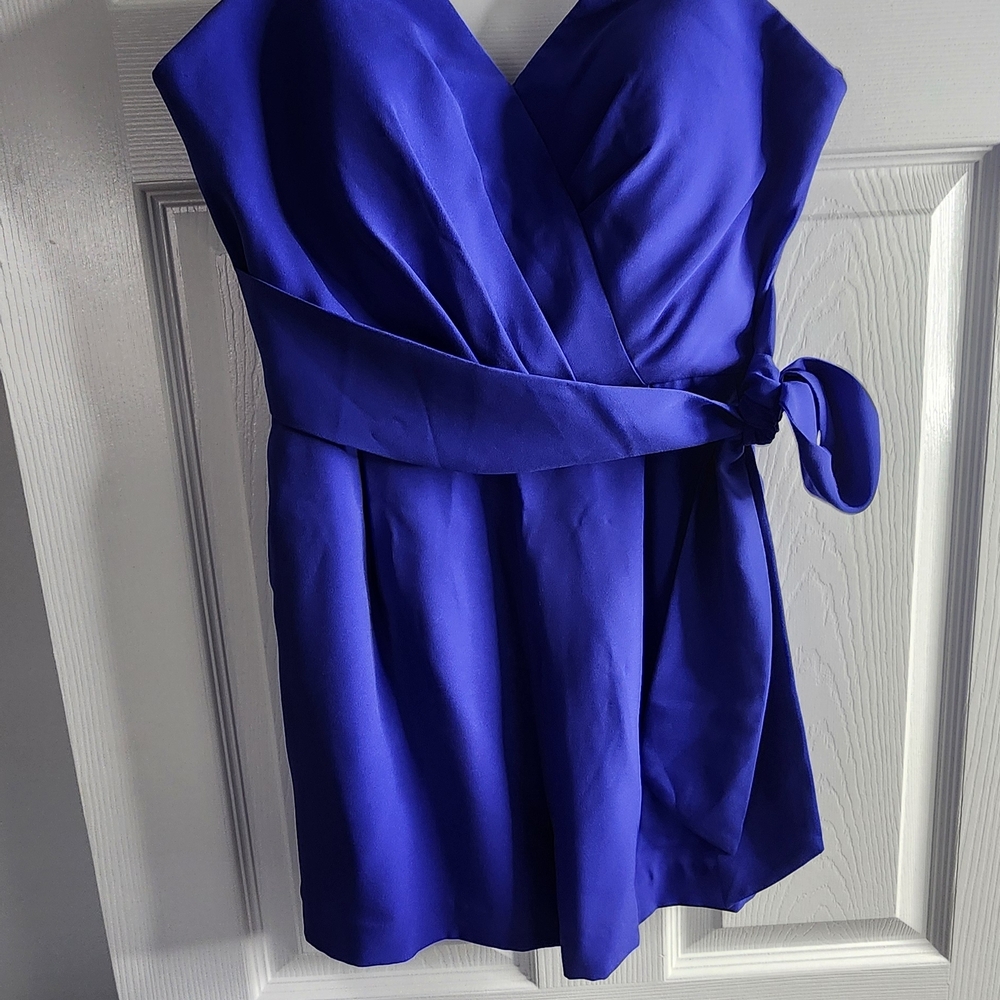 bebe Vibrant Blue Wrap Mini Dress